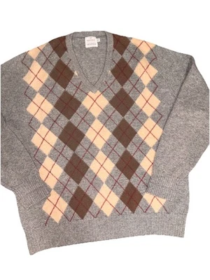 Suéter Neiman Marcus Cashmere Hand Intarsia Scotland Argyle Para Hombre’s 44 De Colección Foto 1 de 4