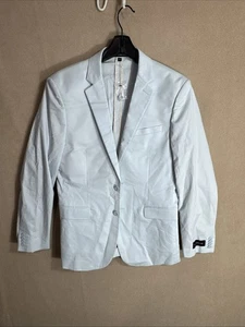 NEU Express 38 S Extra Slim Hell Himmelblau Baumwolle Stretch Blazer Anzug Jacke Neu mit Etikett - Bild 1 von 15