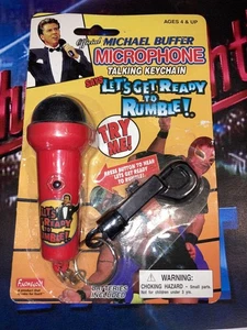 KEYCHAIN Michael Buffer Boxing Mini Rumble Microphone 1998 Key Ring (NIB MOC) - Picture 1 of 2