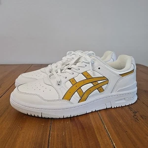 Mens ASICS EX89 White Mustard Seed LEATHER Casual Shoes Size 11.5 1201A476-114 - Picture 1 of 15