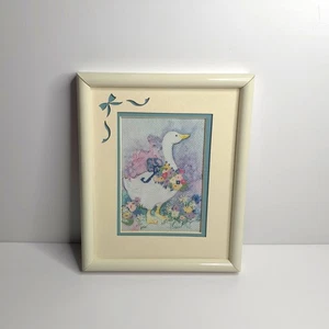 Arte de punta de aguja hecho a mano con marco de ganso de campo núcleo de casa de campo vintage - Imagen 1 de 8