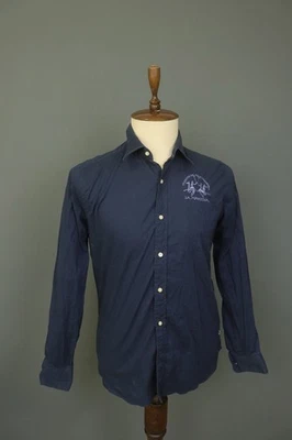 LA MARTINA Blue Cotton Slim Fit Long Sleeve Collared Button-Up Shirt Size L - Image 1 of 4