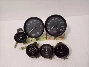 For Smiths replica gauges kit 100 mm speedo tacho and 52 mm gauges black bezel - Picture 1 of 4