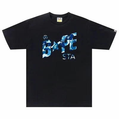Camiseta BAPE ABC Camo Sta Logo Negra/Azul XL Foto 1 de 2