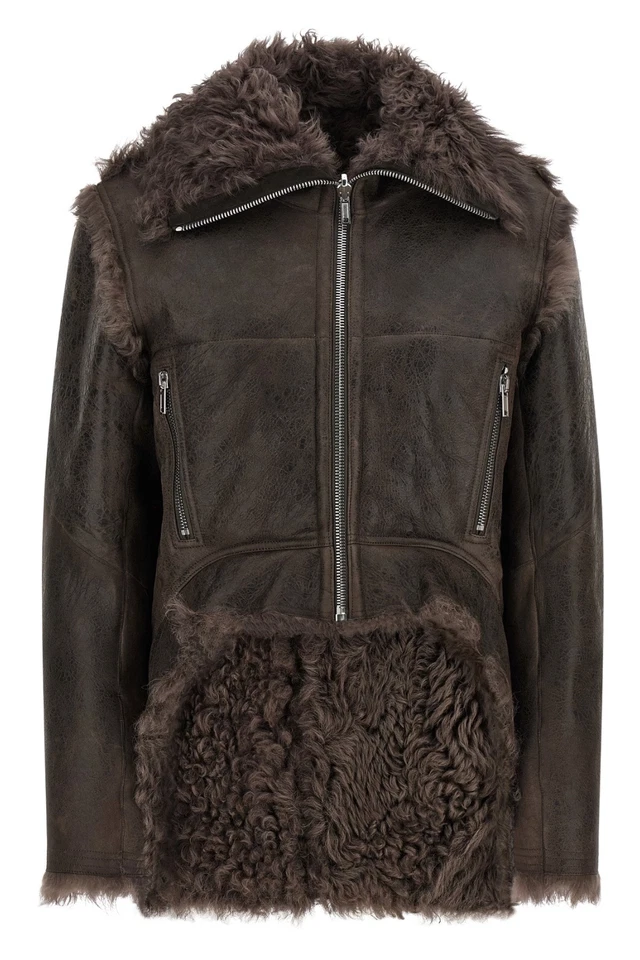 RICK OWENS CONCORDIANS взрыватель коричневый кожаная куртка новый и подлинный - Изображение 1 из 2