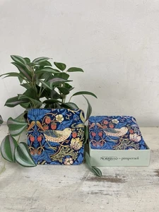 Morris & Co Pimpernel Coasters Blue Floral Strawberry Thief Birds Set of 6 - Picture 1 of 8
