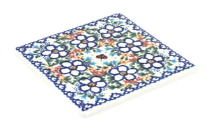 Azulejo escarlata de cerámica polaca rosa azul - Imagen 1 de 1