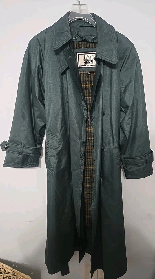 Vintage Women’s Trench Coat Size 8 Petite Fleet Street Emerald Green - Image 1 of 4