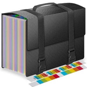 Expanding File FoldersAccordion File Organizer with Handle25 Pockets Portable - Picture 1 of 8