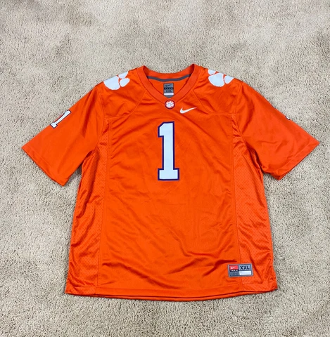 Clemson Tigers Football Jersey Adult 2XL Orange White Home Jersey NCAA Nike Mens Cover