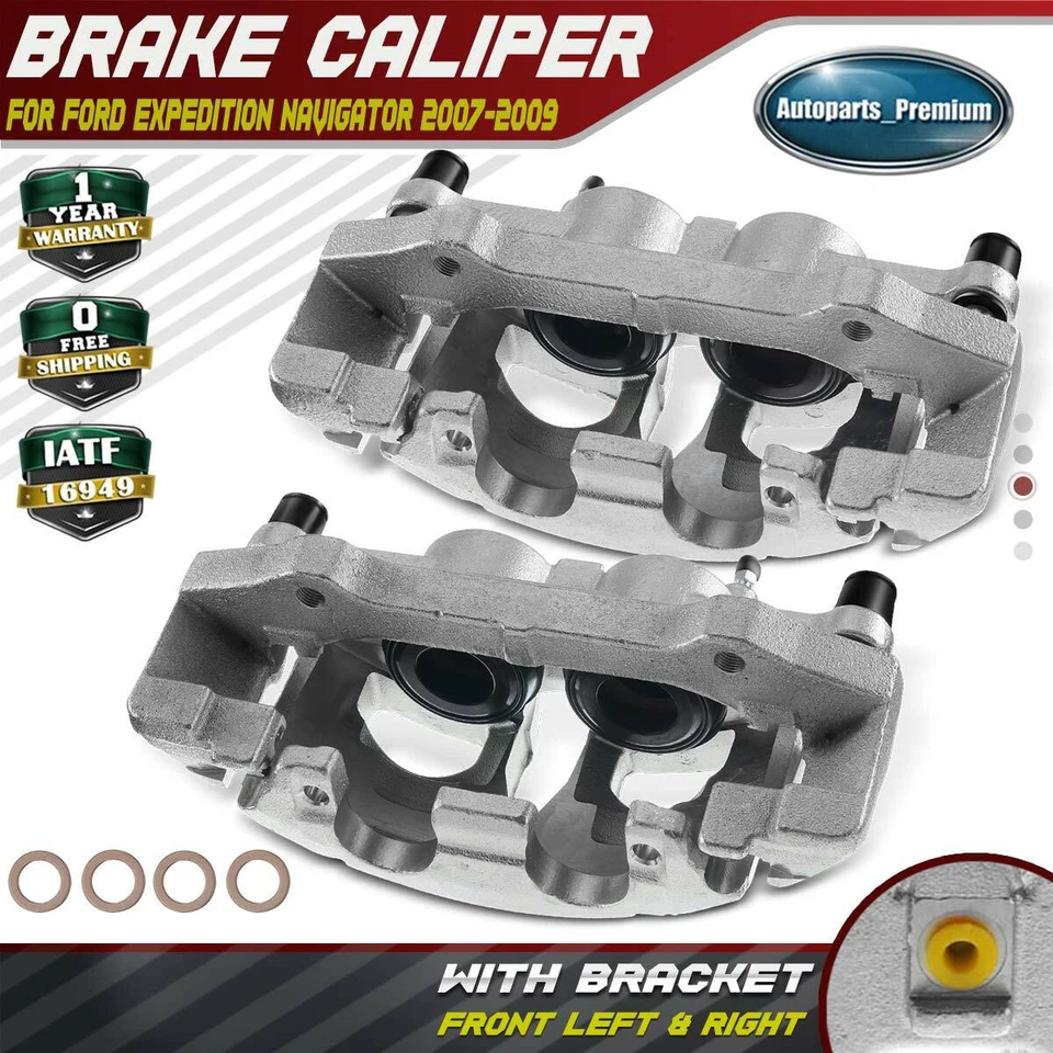 Комплект из пары передних тормозных суппортов с кронштейном для Ford Expedition Lincoln Navigator - Изображение 1 из 4