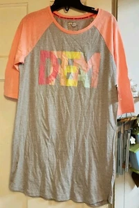 NEW JOE BOXER Gray Peach DREAM NIGHTGOWN Size M MEDIUM NWT Junior Women's Pajama - Picture 1 of 5