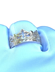 Nuevo Anillo Oro 14K Amarillo Banda Sólida Real Pulido Hombre Diseño Personalizado Corona Única - Imagen 1 de 10