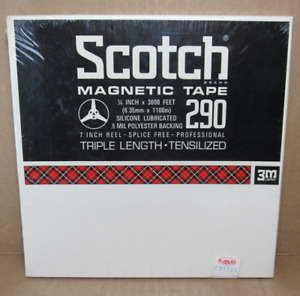 3M Scotch Magnetic Recording Tape 290 Triple Length 3600 ft Tensilized 7" Reel