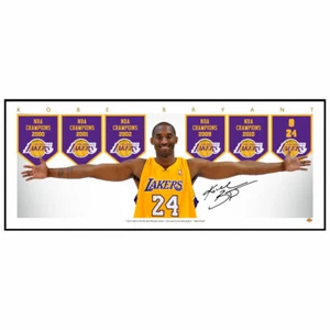 KOBE BRYANT NBA LAKERS WINGS SIGNED POSTER FRAMED-BASKETBALL MEMORABILIA LEBRON - Picture 1 of 4