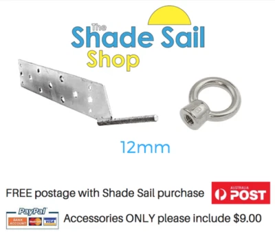 THE OUTDOOR SHOP AUSTRALIA Fascia Rafter Bracket includes 12mm Stainless Steel Eye Nut The Shade Sail Shop