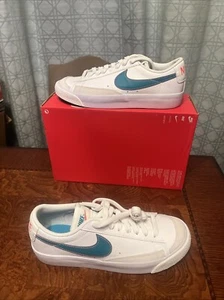 NEW Nike Blazer Low ‘77 (GS) White Aquamarine Size 7Y * Women’s 8.5 * DA4074-122 - Picture 1 of 6