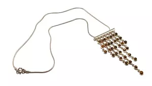 Gorgeous AMBER Multi Strand .925 Sterling Silver Gemstone Necklace - SALE! - Picture 1 of 3
