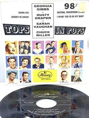 Tops In Pops 45 RPM Chuck Miller Sarah Vaughan Rusty Draper Georgia Gibbs EP - Image 1 of 4