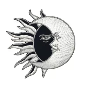 Yin Yang Sun/Moon Iron on Patch Sew On Badge Embroidered Cloth Patch - Picture 1 of 1