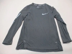 NIKE DRI-FIT BASKETBALL Size M Boys Gray Round Neck Long Sleeve Athletic Top 642 - Picture 1 of 7