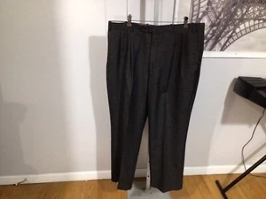 Hardy Amies Wool Gray Lined  Pleated Front Dress Pants W38” L 28” - Picture 1 of 7