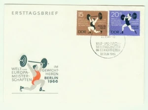 Germany DDR 1966 Sept.22 Sc#856 And #B143 Weight Lifter FDC Sports Cover - Picture 1 of 3