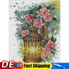 Embroidery Eco-cotton Thread 14CT Printed Rose Wall Lamp Cross Stitch Kit27x36cm