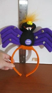 FLASHING LIGHTS Purple & Black WACKY BAT HEADBAND HEADPIECE Halloween Accessory - Picture 1 of 1