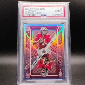 2023 Donruss Elite C.J. Stroud Rookie On Deck PSA 10 Gem Mint RC Ohio State Texa - Picture 1 of 4