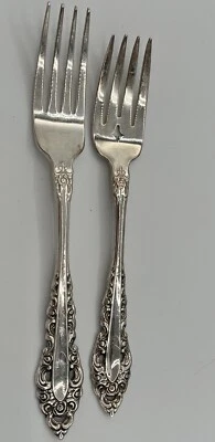 VNT 42 PC COMMUNITY Silver Plate Oneida? Flatware Silverware Heavy Ornate Roses - Image 1 of 4