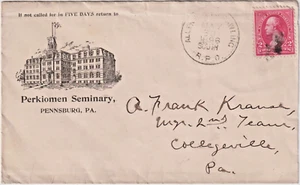 Allentown & Rawlings RPO 1896 cl on Illust advt cover Perkiomen Seminary (g95) - Picture 1 of 2