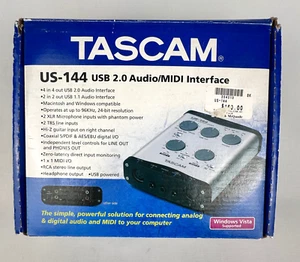 Tascam US-144 USB 2.0 Audio MIDI Recording Interface Brand Original Box Preowned - Picture 1 of 10