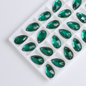 Teardrop Colour Glass Rhinestone Sew On Crystal Jewels Flatback Beads
