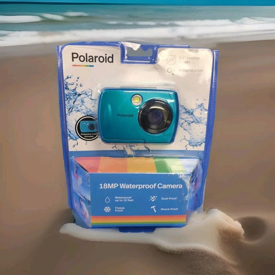 Polaroid 18MP Waterproof Camera Teal 4x Digital Zoom IE048-Teal - Image 1 of 1