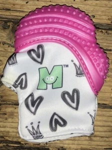 Malarkey Kids Munch Mitt Teething Baby Mitten Pink Shimmer Princess Print NWT - Picture 1 of 7