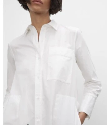 NEW•Club Monaco-women’s XL Relaxed Shirt Dress-white-100% Cotton Poplin - Image 1 of 4