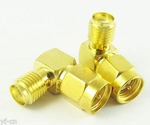 10x SMA Male to SMA Female Right Angle RF Coaxial Adapter Connector Gold Plated - Picture 1 of 4