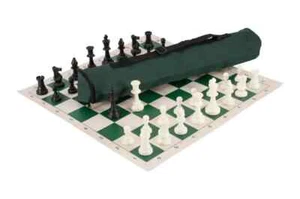 Quiver Chess Set Combination - Triple Weighted Pieces | Vinyl Board | Quiver Bag - Picture 1 of 43