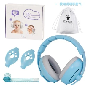 Improves Sleep Baby Ear Protection Headphones 2-in-1 Noise Reduction Earmuffs - Picture 1 of 13