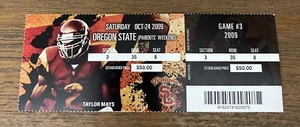 Oregan State vs USC Trojans 10-24-2009 Full Ticket - Picture 1 of 6