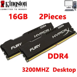 HyperX FURY DDR4 32GB 3200 PC4-25600 Desktop RAM Memory DIMM 288pin 1.2V 2X16GB - Picture 1 of 13