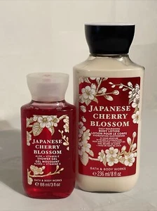 2-Pack Bath & Body Works JAPANESE CHERRY BLOSSOM Body Lotion Shower Gel 8oz 3oz - Picture 1 of 2
