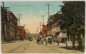 Pottsville PENNSYLVANIA Centre Street ~Schuykill County Antique Postcard - Picture 1 of 2