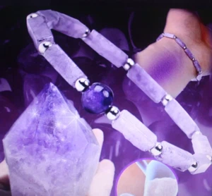 Amethyst Natural Stone Purple Healing Boho Stretch Meditation Peace Bracelet NIP - Picture 1 of 4