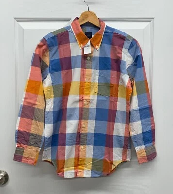 NWT Boys GAP Large Check Plaid Long Sleeve Button-down Shirt, X-LARGE (12) - Image 1 of 4