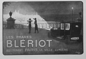 PUBLICITÉ DE PRESSE 1914 LES PHARES BLÉRIOT ILLUMINENT PARIS LA VILLE LUMIÈRE - Imagen 1 de 1