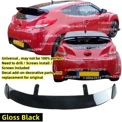 For Hyundai Veloster GT Style Rear Trunk Window Roof Spoiler 2012-17 Gloss Black Foto 1 de 4