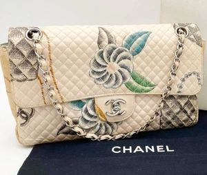 CHANEL Flower Matelasse Floral Print Chain Shoulder Bag Rare Quilted Classic - Bild 1 von 18