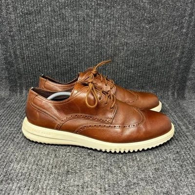 Cole Haan Grand+ Wingtip Oxford Dress Shoes British Tan Brown Leather 13 C36979 - Image 1 of 4